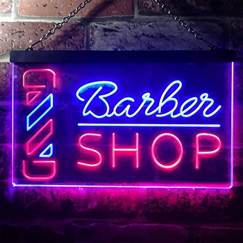 Barber Shop Pole Dual LED Neon Light Sign